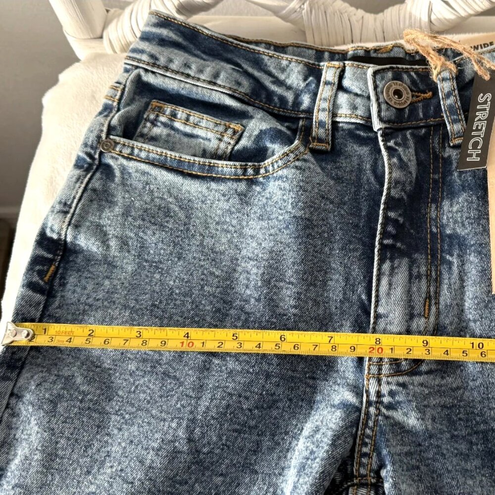 Studio 12 High Rise Wide Leg Baggy Jeans Juniors Blue Size 1 / 25 NWT - Picture 12 of 15